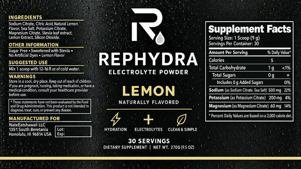RepHydra Lemon brand packaging